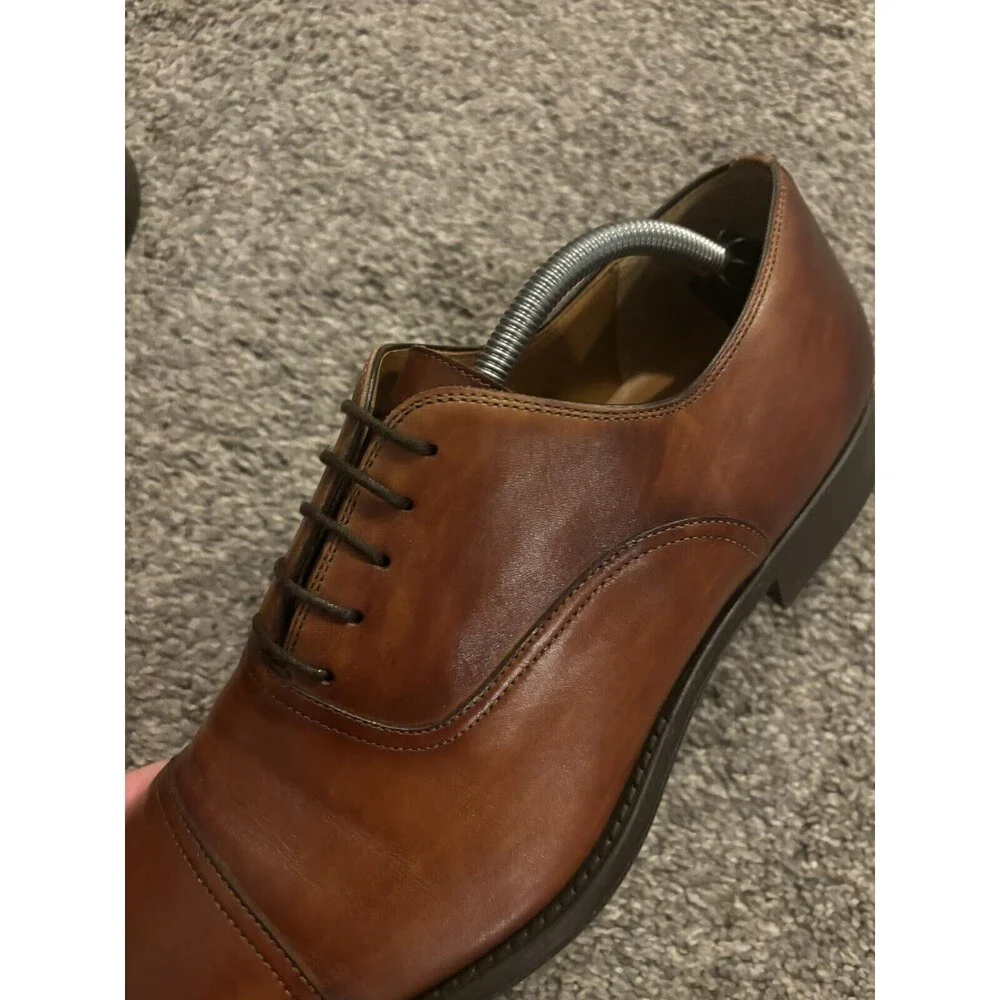 Magnanni Men's Lucas Cap-Toe Leather Oxfords -‎ 21019 - Cognac Brown 11M